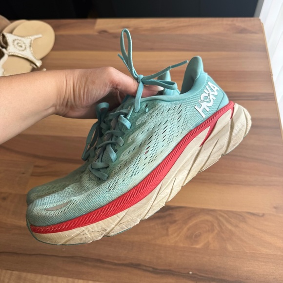 Hoka One Clifton 8 Women’s Running Athletic Shoes Aqua Blue 7.5 - Picture 4 of 11